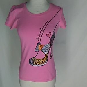 Dolce & Gabbana Pink Knit Shirt Sexy Shoe Design L